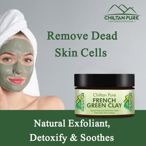 French Green Clay - Natural Exfoliant, Clarifies, Detoxify & Soothes [100% Results]