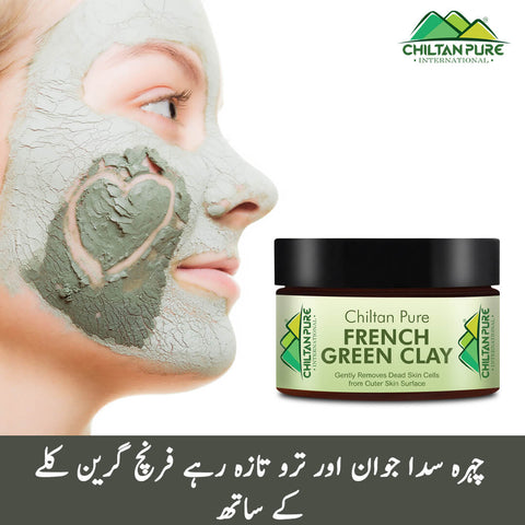French Green Clay - Natural Exfoliant, Clarifies, Detoxify & Soothes [100% Results]