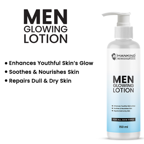 Men Glowing Lotion – Soothes & Nourishes Skin, Boosts Skin Elasticity, Enhances Youthful Skin’s Glow, Repairs Dull & Dry Skin