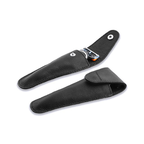 Travel Razor Case – Compact Black Pouch for Safety Razors