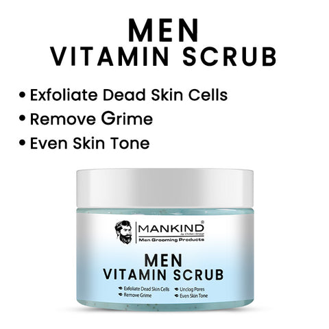 Men Vitamin Scrub – Exfoliates Dead Skin Cells, Remove Grime, Unclog Pores & Promotes Better Shave
