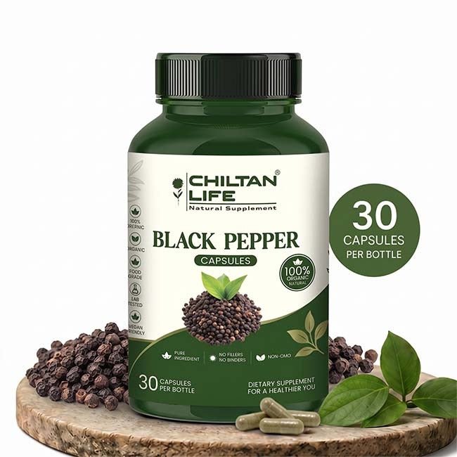 Mankind Black Pepper Capsules 30 tablets 500mg bottle