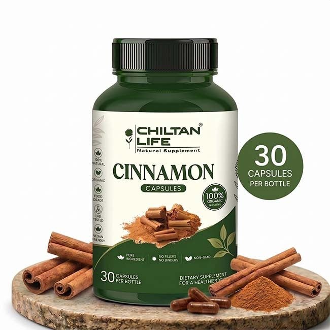 Cinnamon Capsule 100% Natural Cinnamon Tablets 30 Per Bottle - ChiltanPure