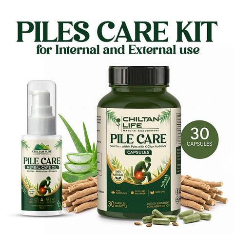 Complete Bawaseer Care Kit – PilesCare Tablets + PilesCare Oil (Internal + External Relief) – ChiltanPure - ChiltanPure