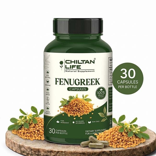 Fenugreek Capsule 100% Natural Fenugreek Tablets 30 Per Bottle - ChiltanPure