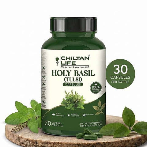 Mankind Holy Basil Capsules 500mg bottle with 30 tablets