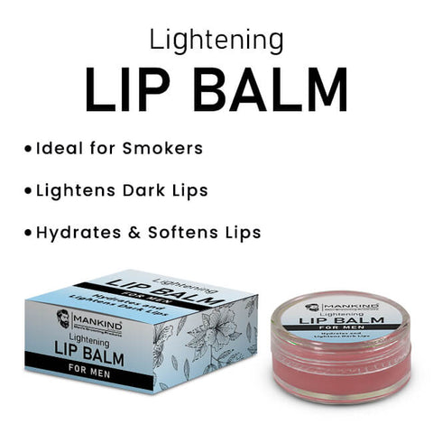 Lightening Lip Balm (for Men) – Restores your Natural Lip Color, Ideal for Smokers, Hydrates, Softens & Lightens Dark Lips 20ml