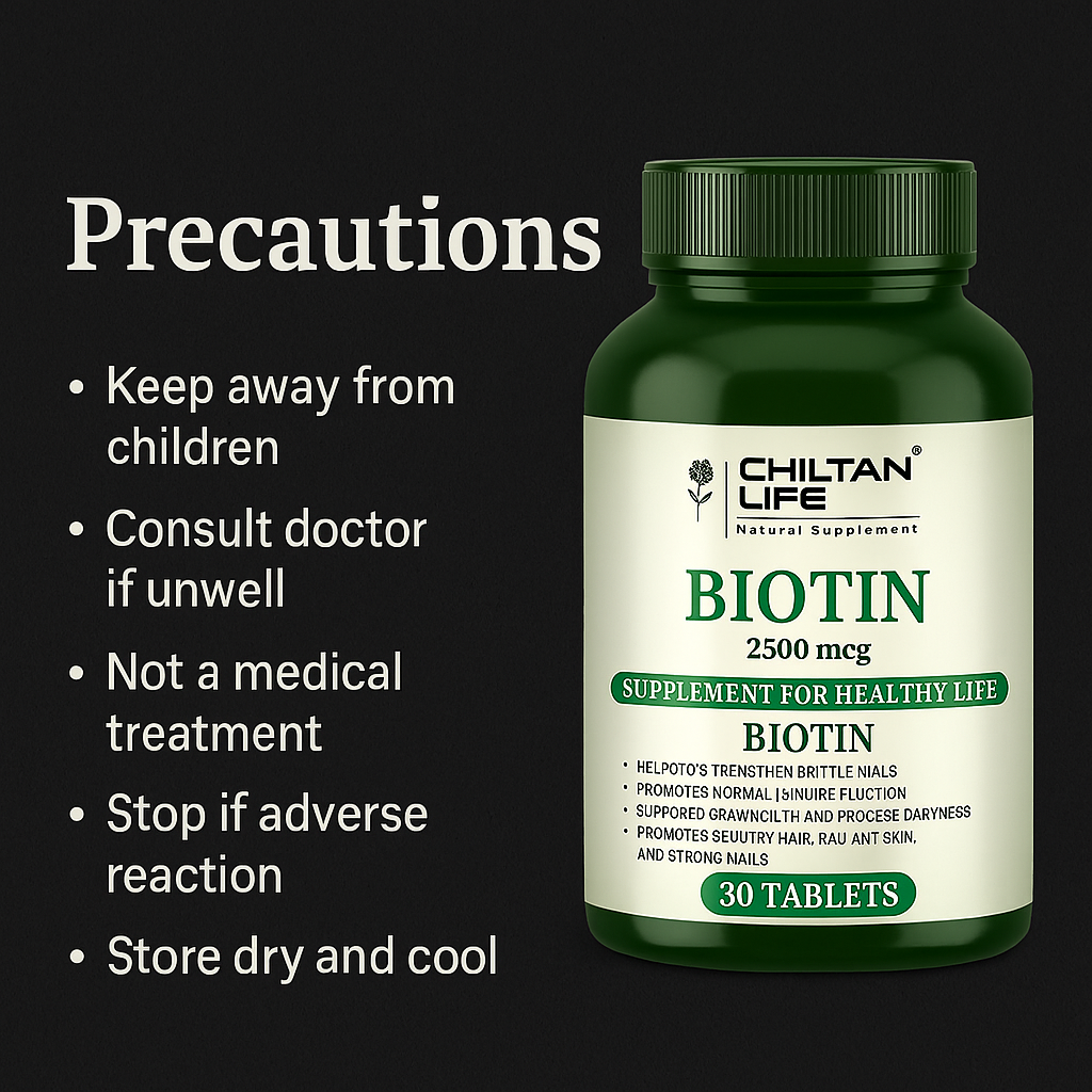 Mankind Biotin precaution notes