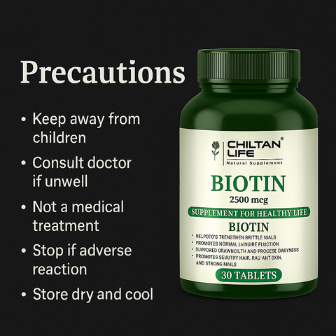 Mankind Biotin precaution notes