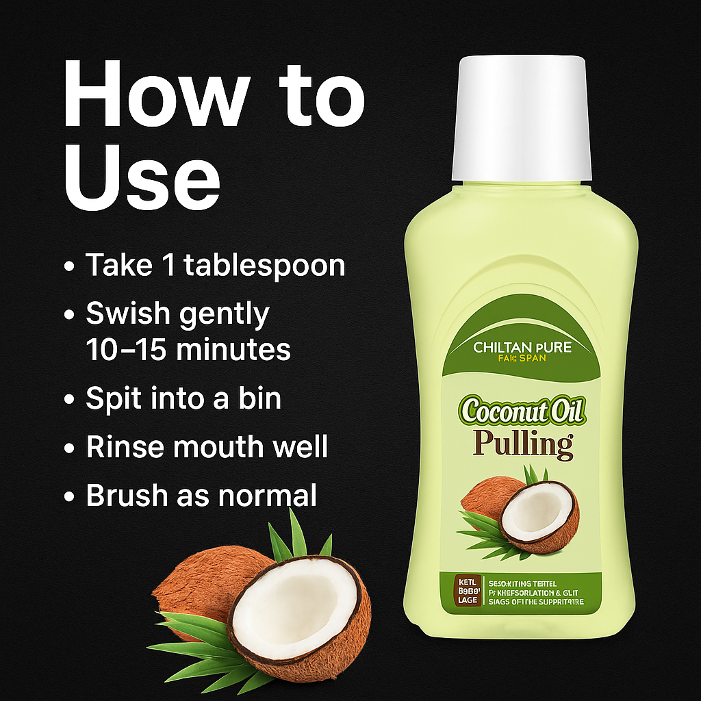 Mankind coconut oil jar with usage steps