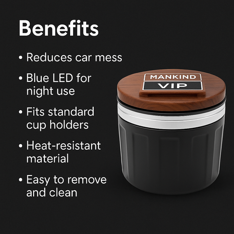 Mankind car ashtray key benefits