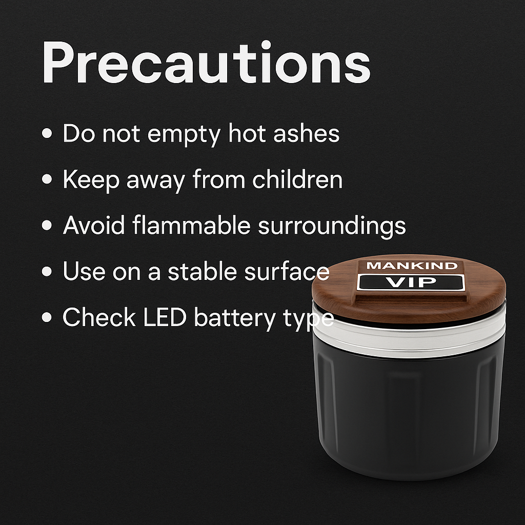 Mankind car ashtray safety and precautions