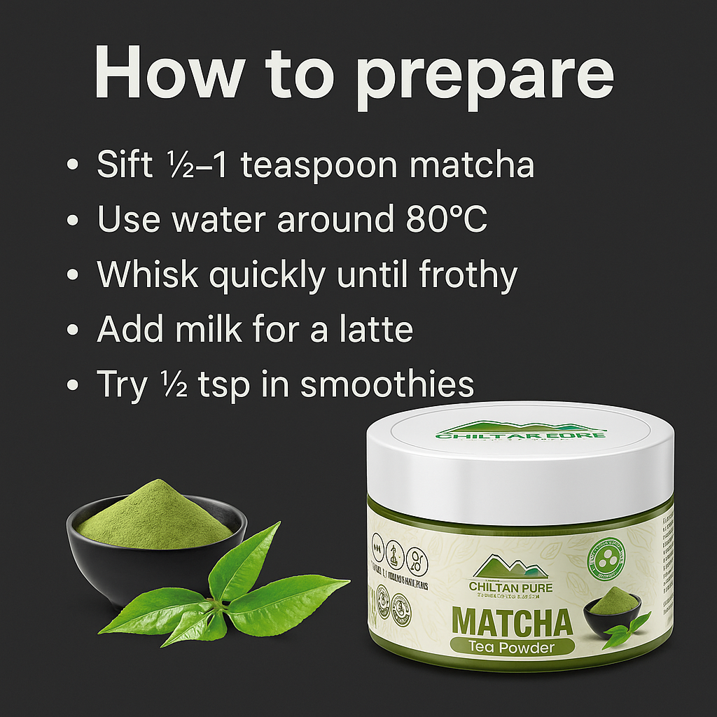 Mankind matcha preparation steps and utensils