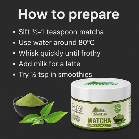 Mankind matcha preparation steps and utensils
