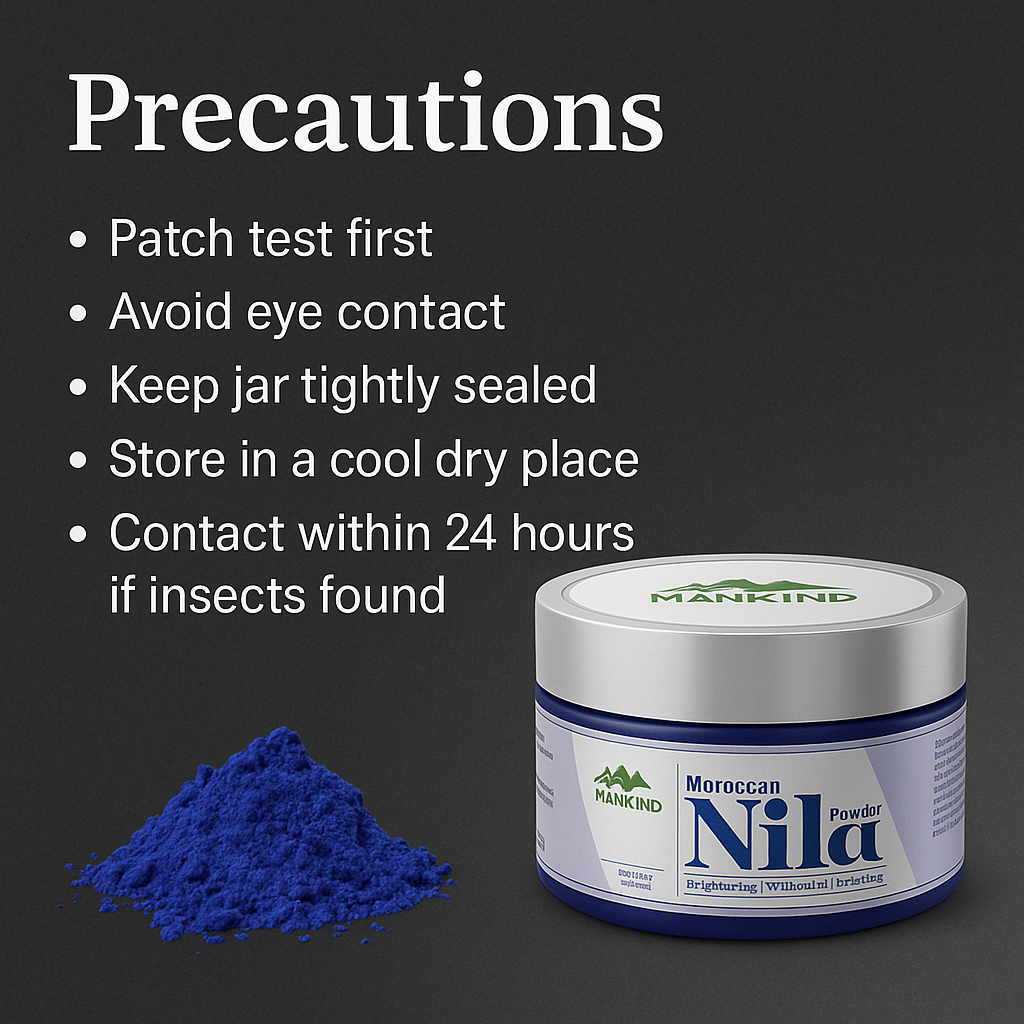 Mankind Moroccan Nila Powder storage and precautions