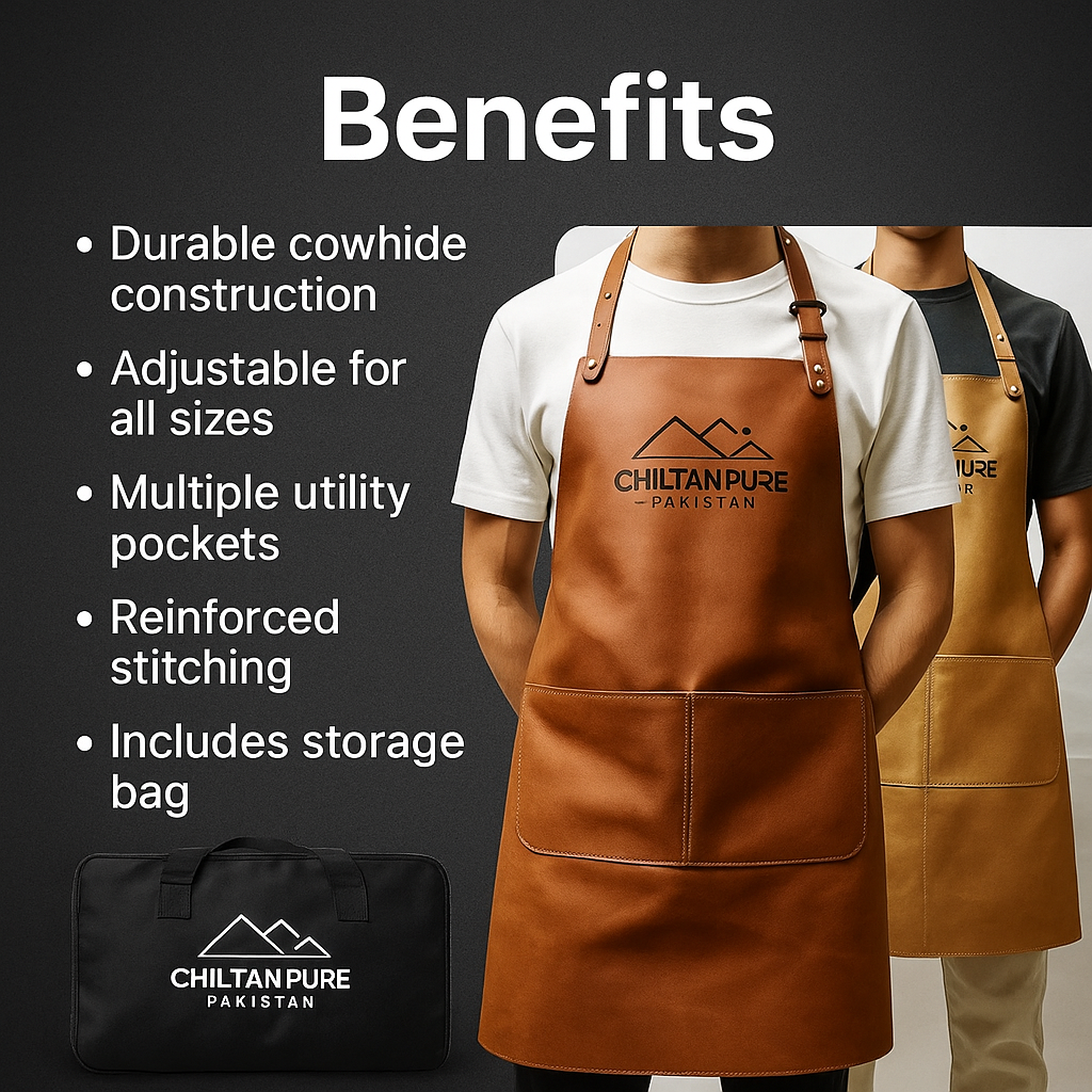 Mankind leather apron showing pockets and stitching