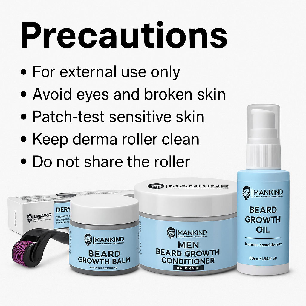 Mankind Beard Growth Kit safety precautions