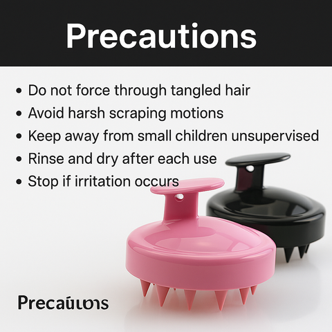 Mankind scalp brush precautions