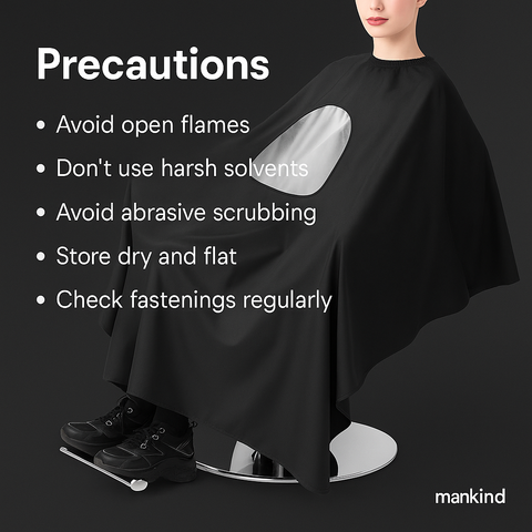 Mankind apron safety icons and care reminder