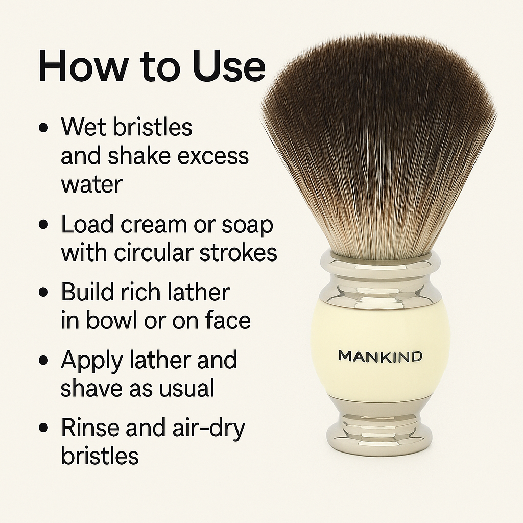 Mankind shaving brush how to use steps