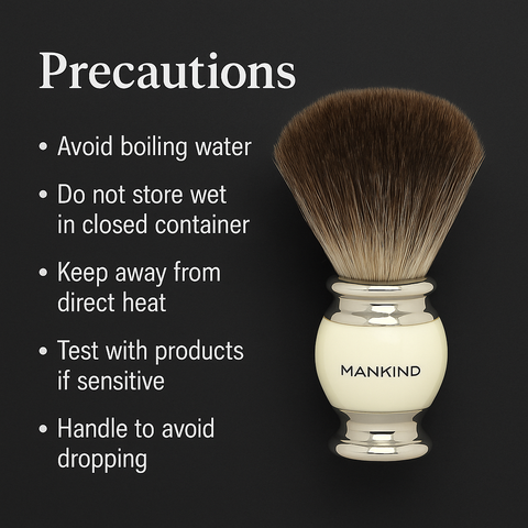 Mankind shaving brush care precautions