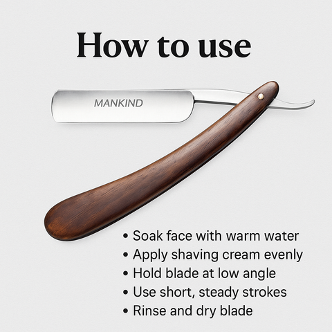 Mankind straight razor being used with foam