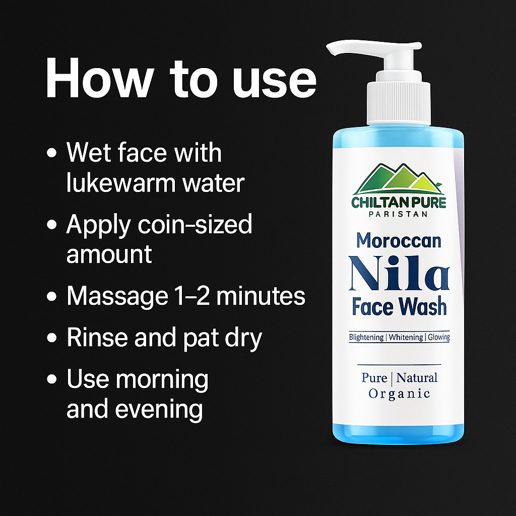 Mankind Moroccan Nila Face Wash usage steps