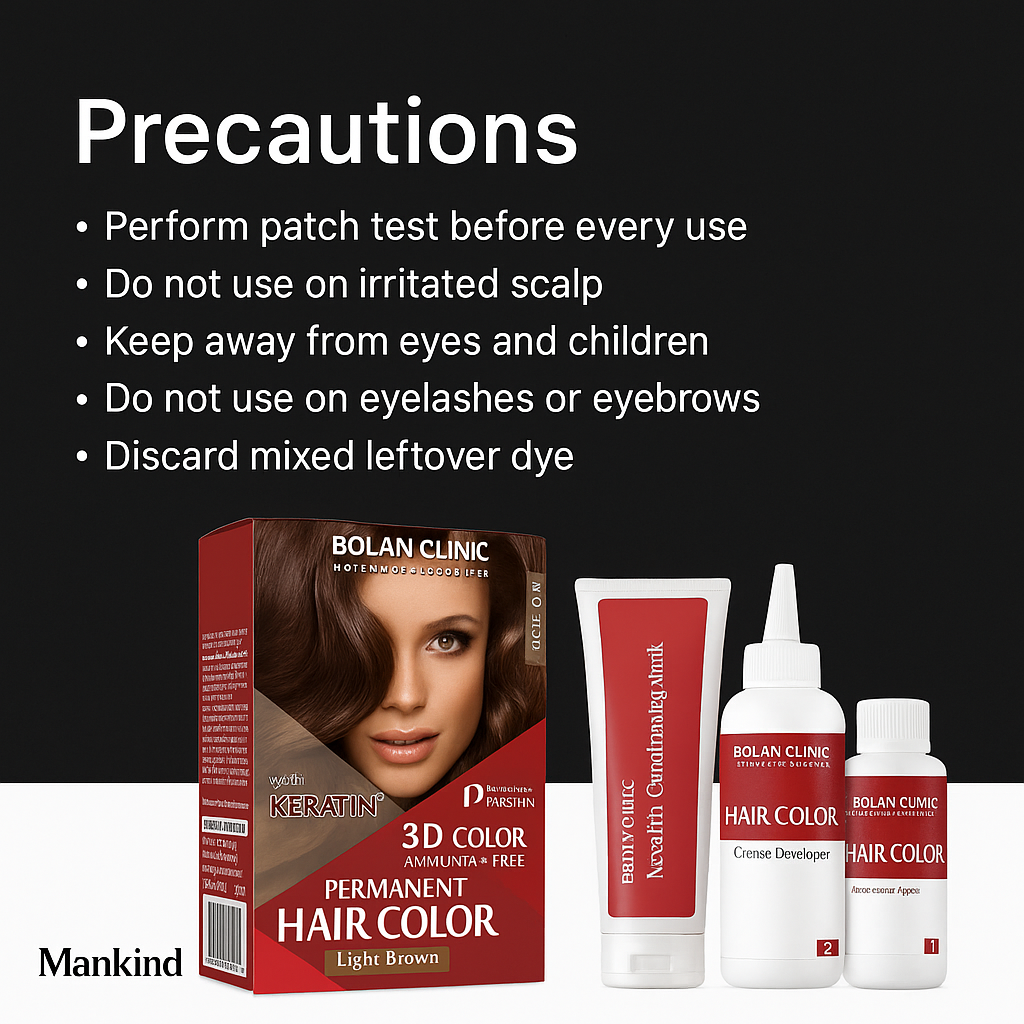 Mankind light brown hair colour precautions