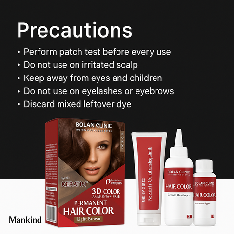 Mankind light brown hair colour precautions