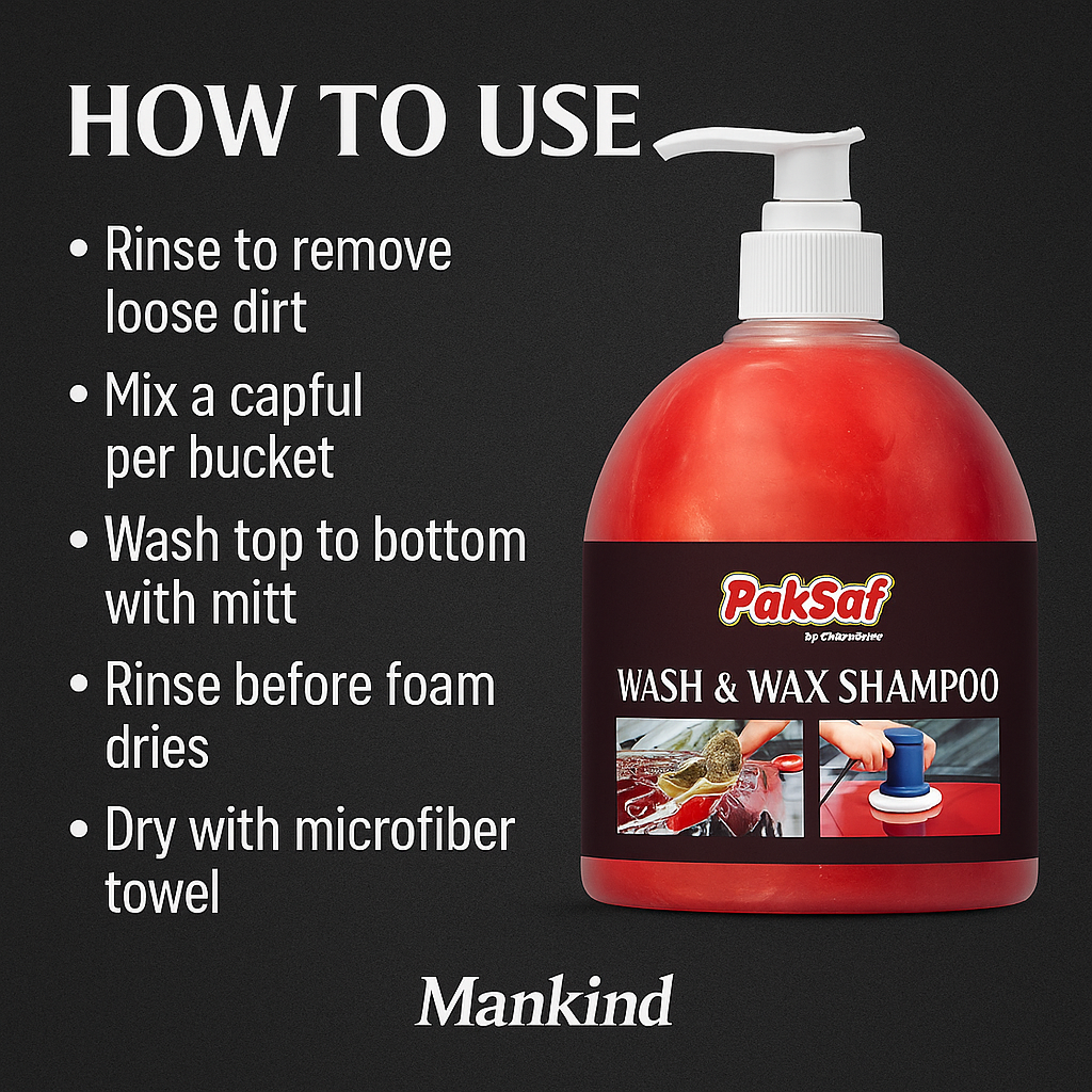 Mankind wash and wax shampoo usage steps