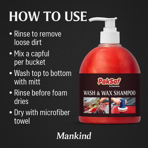 Mankind wash and wax shampoo usage steps