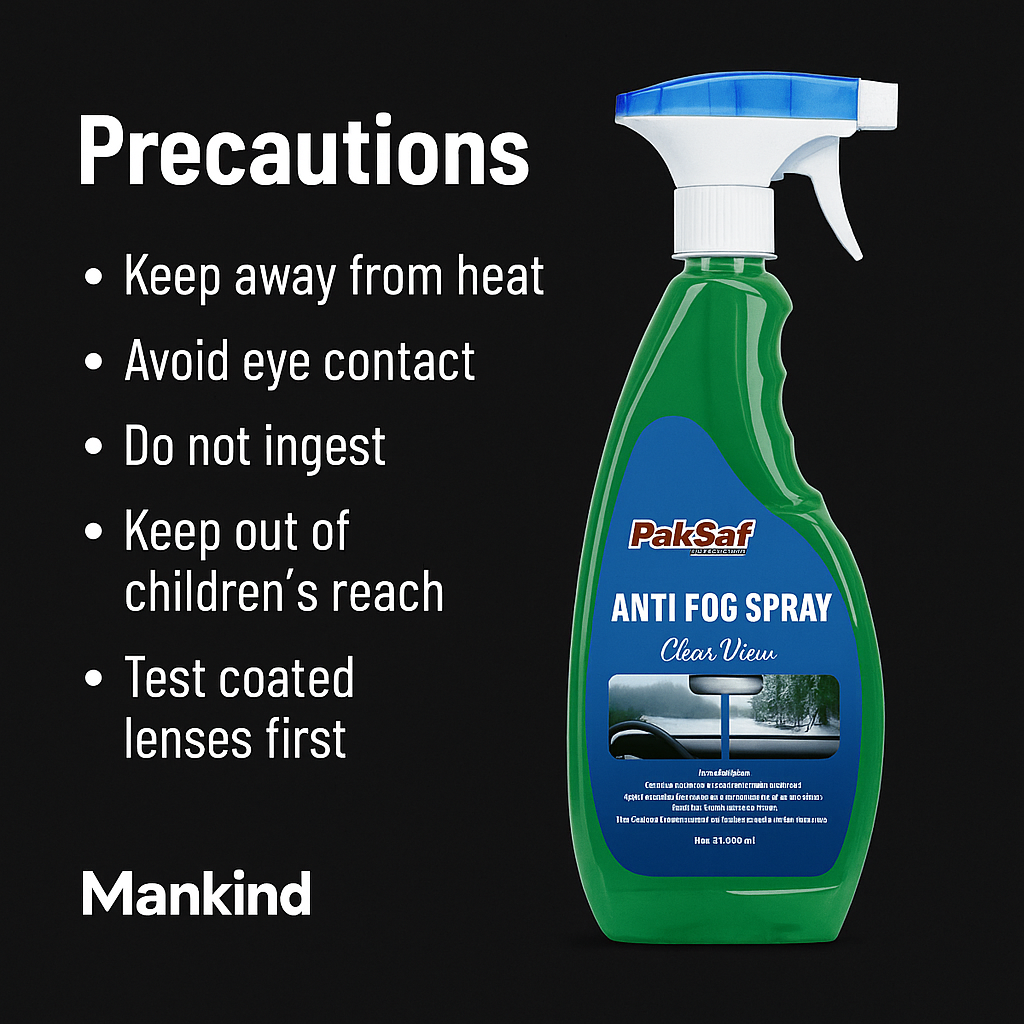 Mankind anti fog spray safety precautions