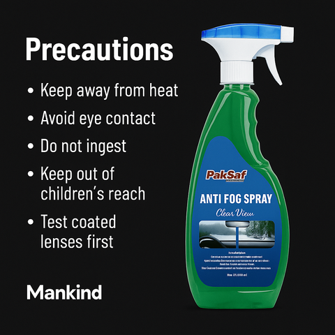 Mankind anti fog spray safety precautions
