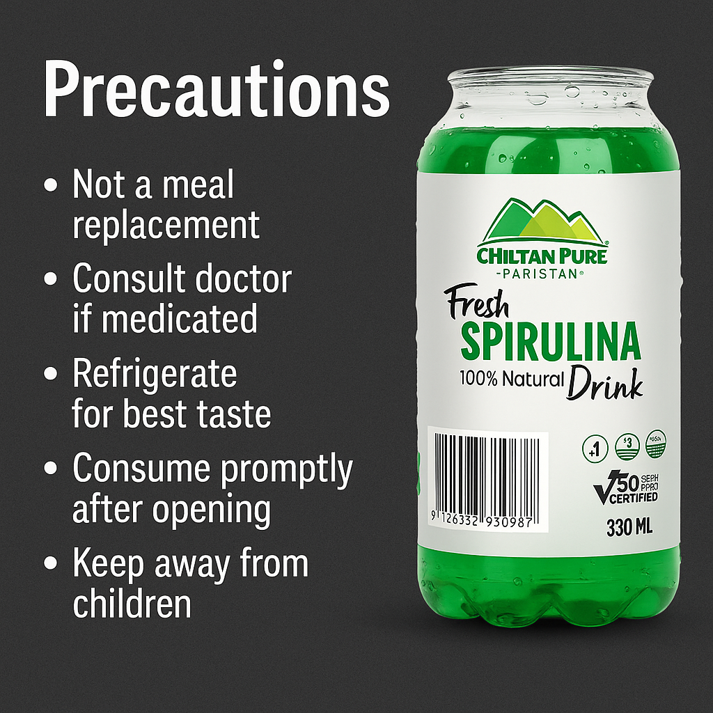 Mankind Spirulina Drink precautions