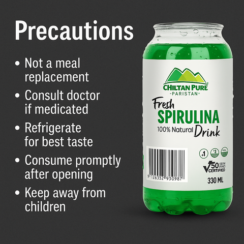Mankind Spirulina Drink precautions