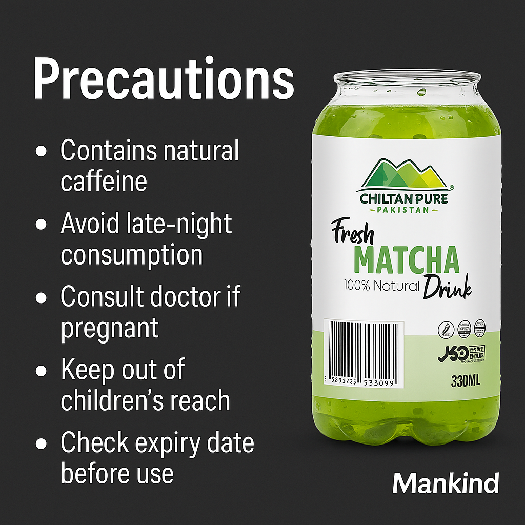 Mankind Matcha Drink 330ml storage and safety