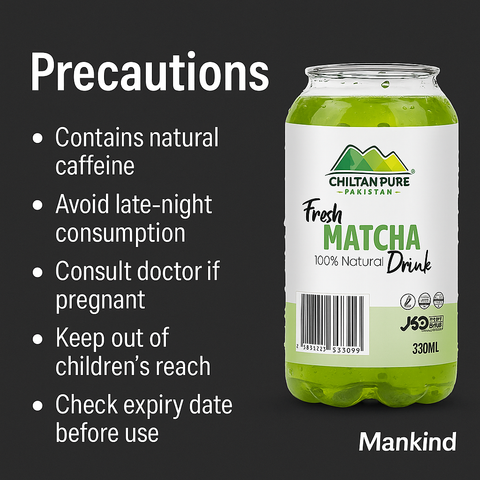 Mankind Matcha Drink 330ml storage and safety