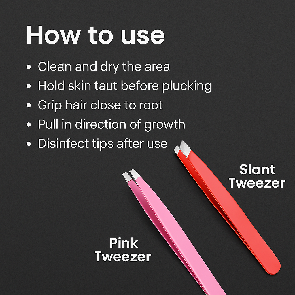Mankind tweezer set being used for eyebrow grooming