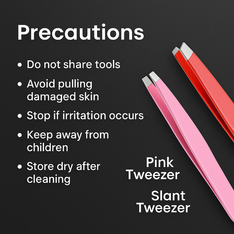 Mankind tweezers and caution instructions