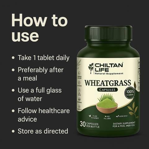 Mankind wheatgrass capsules usage steps