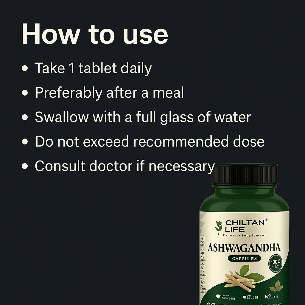 Mankind Ashwagandha tablets usage instructions