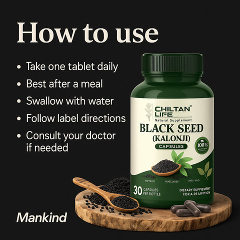 Mankind Black Seed Capsules how to use steps