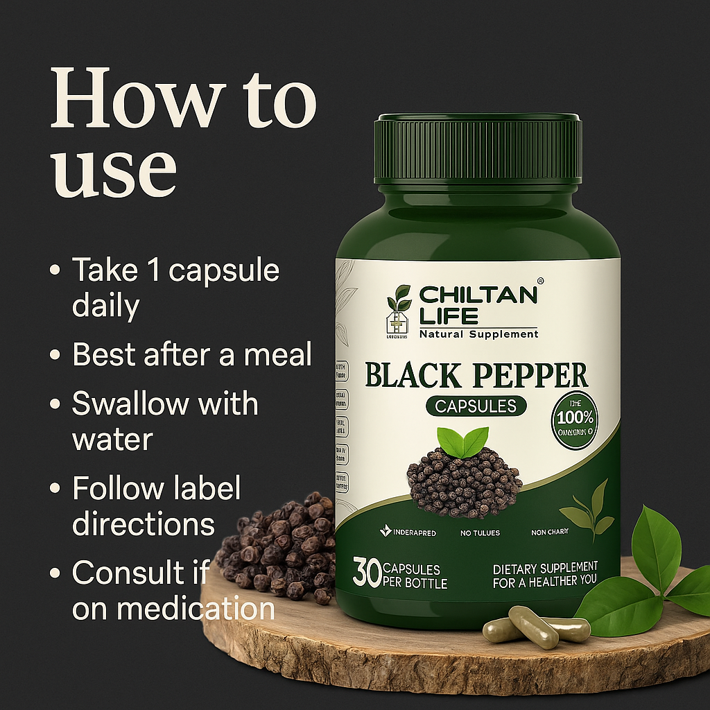 Mankind black pepper capsules usage steps