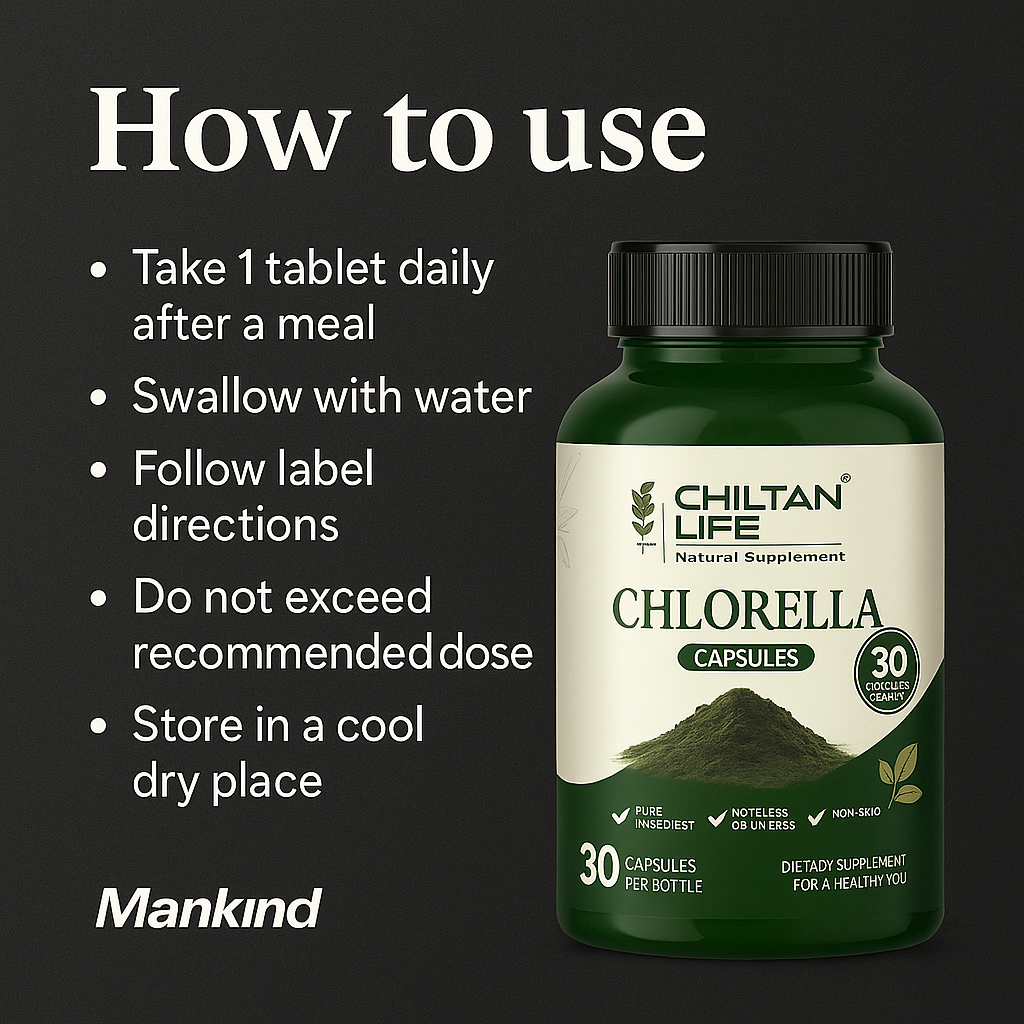 Mankind chlorella capsules usage instructions