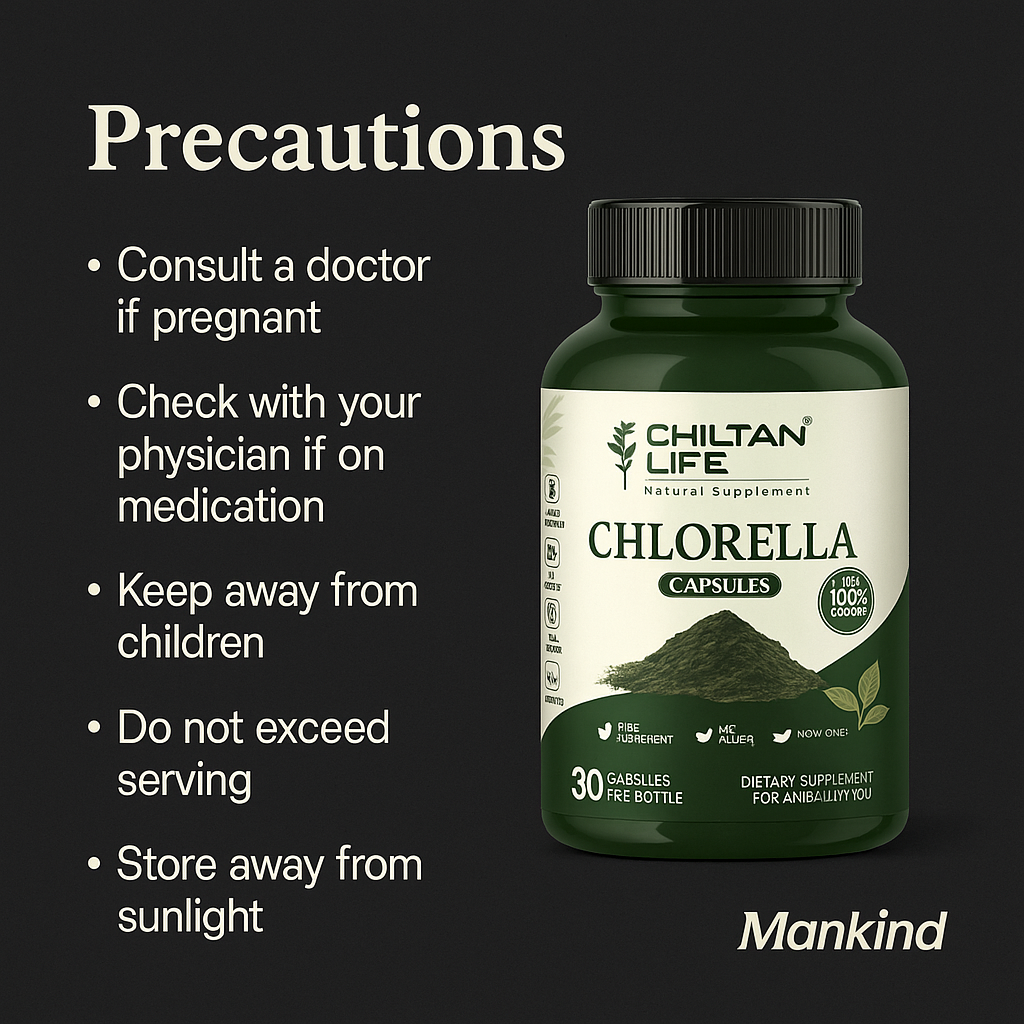 Mankind chlorella tablets precautions