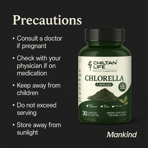 Mankind chlorella tablets precautions
