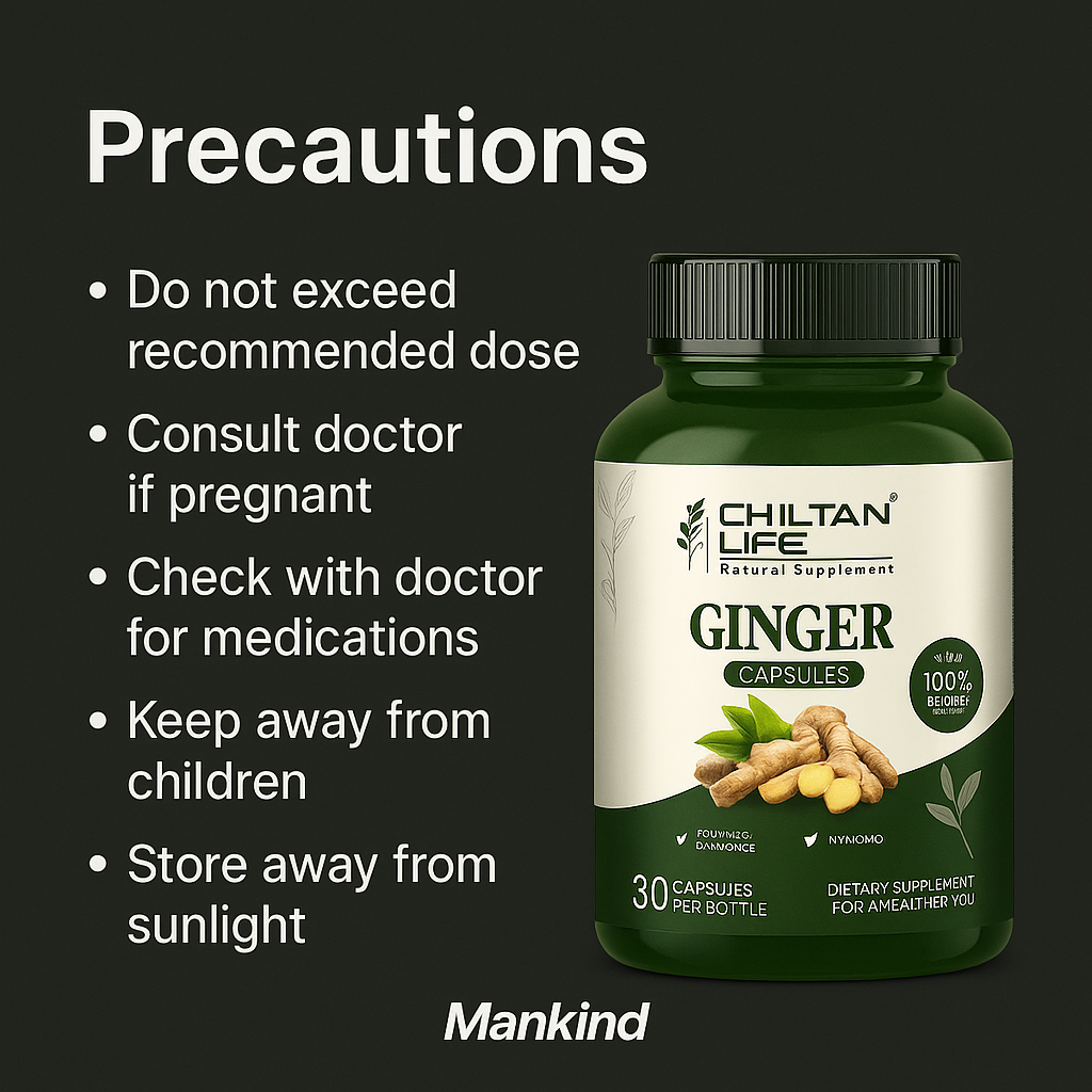 Mankind Ginger Capsules precautions