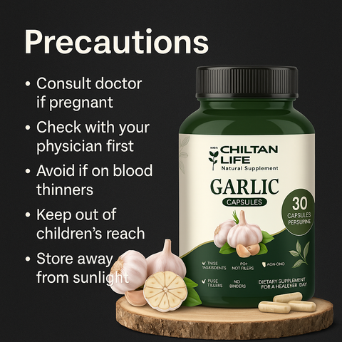 Mankind Garlic Capsules precautions