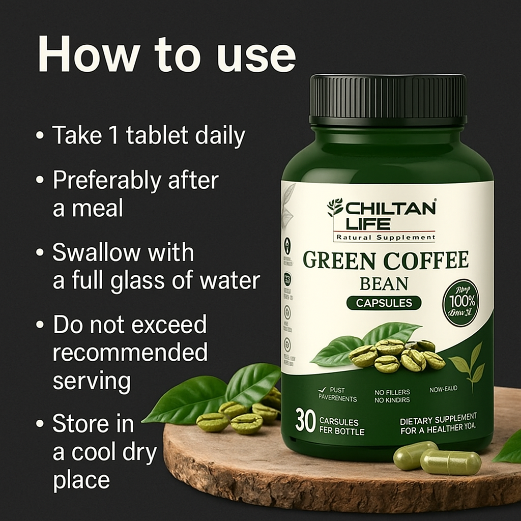 Mankind green coffee bean capsules usage steps