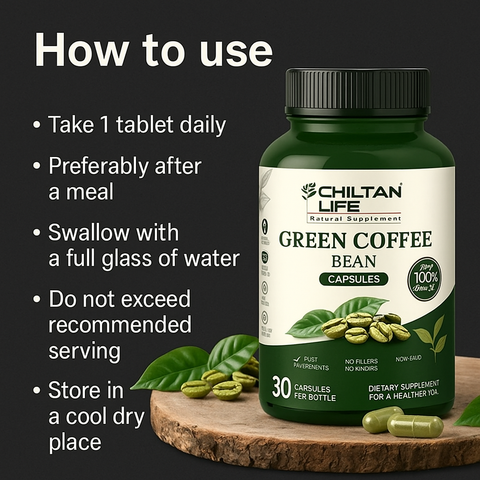 Mankind green coffee bean capsules usage steps
